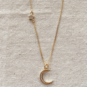 18K Gold Filled Moon & Stars Necklace