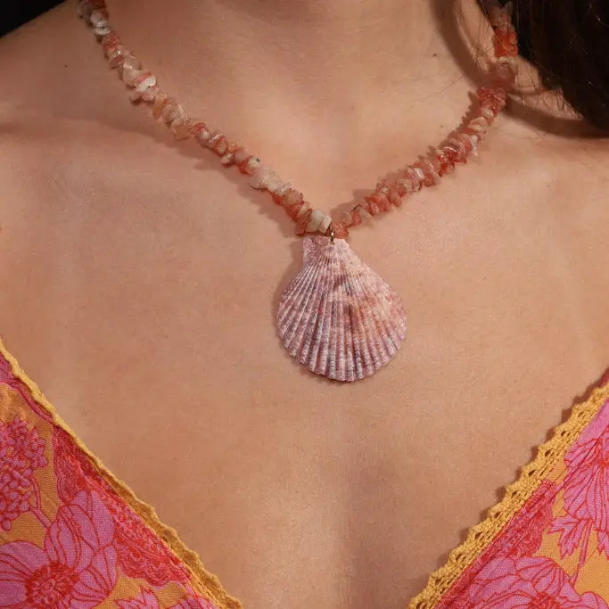 Amber Shell Statement Necklace