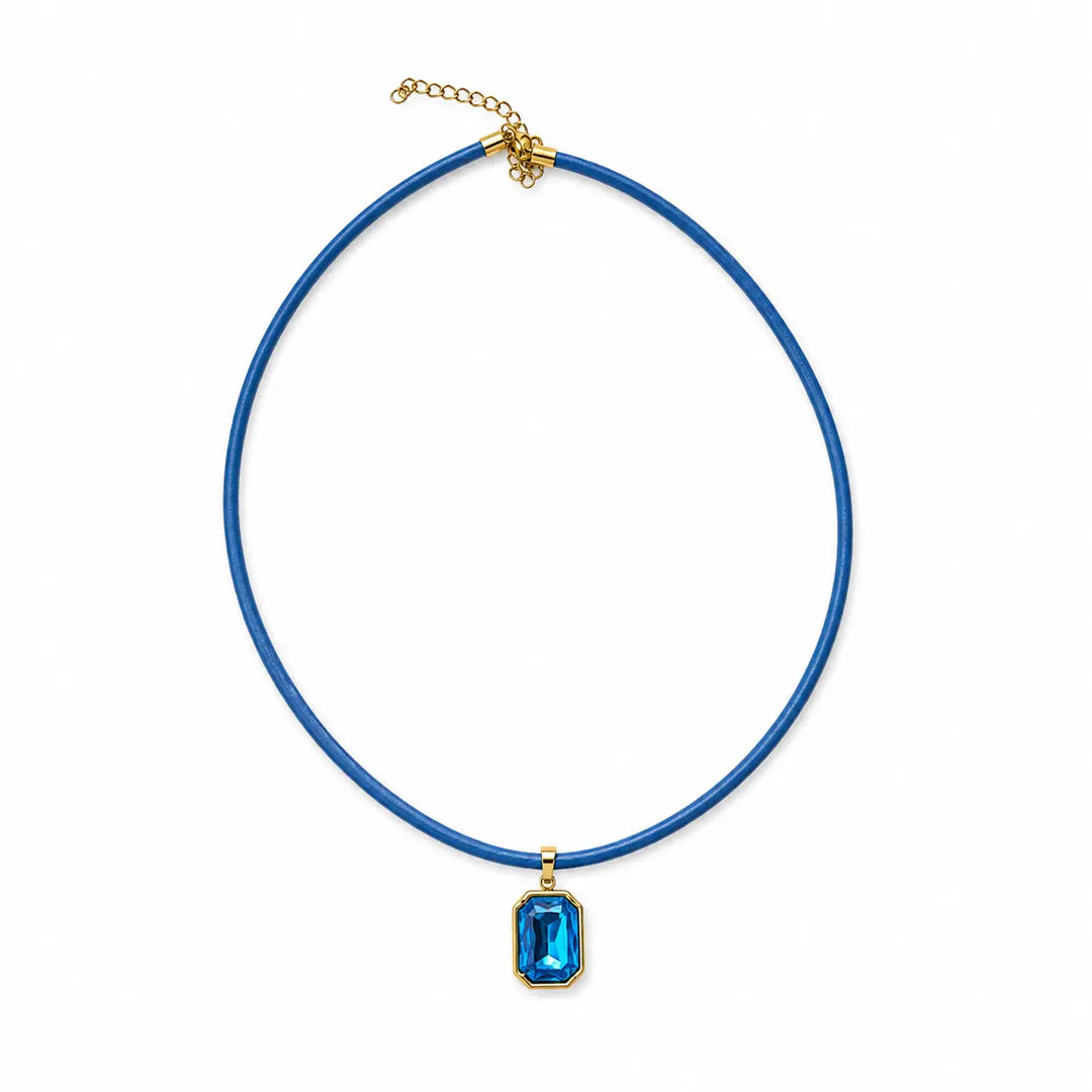 Sea Blue Quin Pendant Necklace : Hypoallergenic and Water Resistant