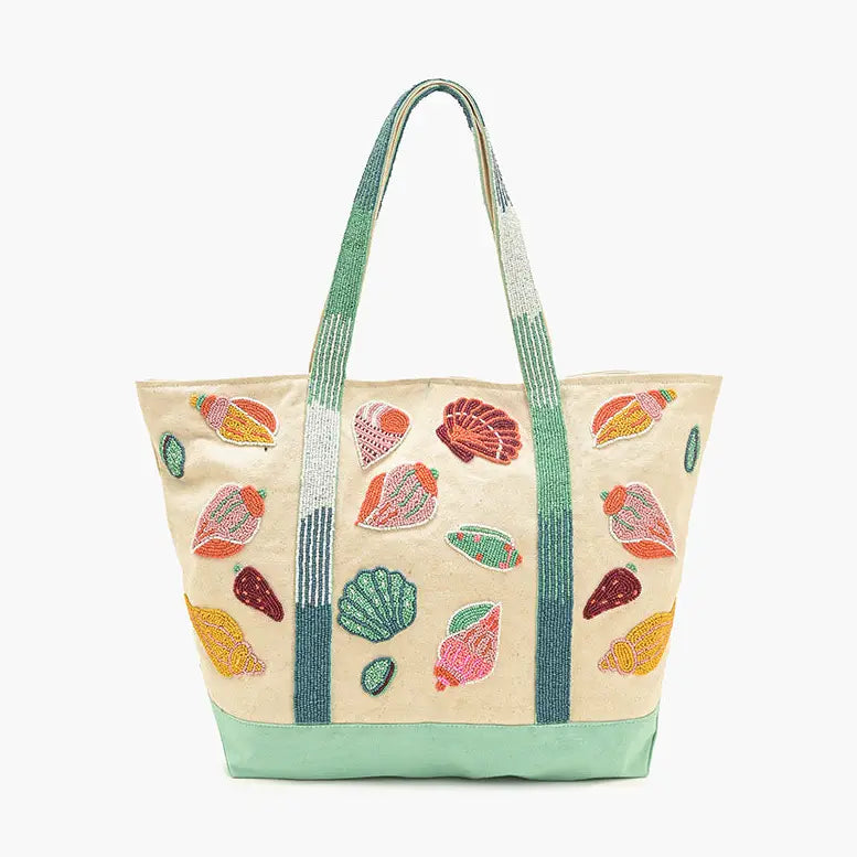 Sea Shell Beaded Boat Tote