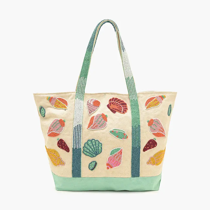 Sea Shell Beaded Boat Tote