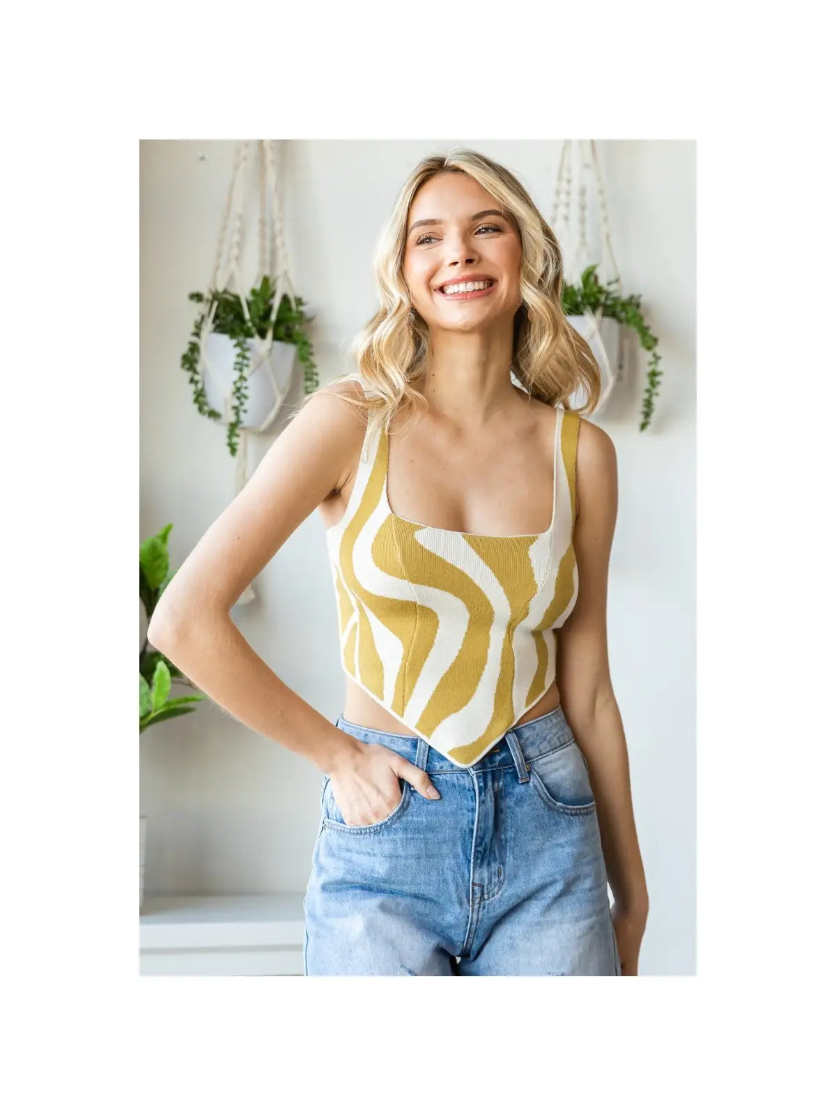 Zebra Knit Crop