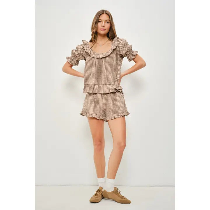 Kora Frill Gingham Shorts