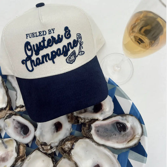 Oysters & Champagne - Navy Corduroy Trucker Hat