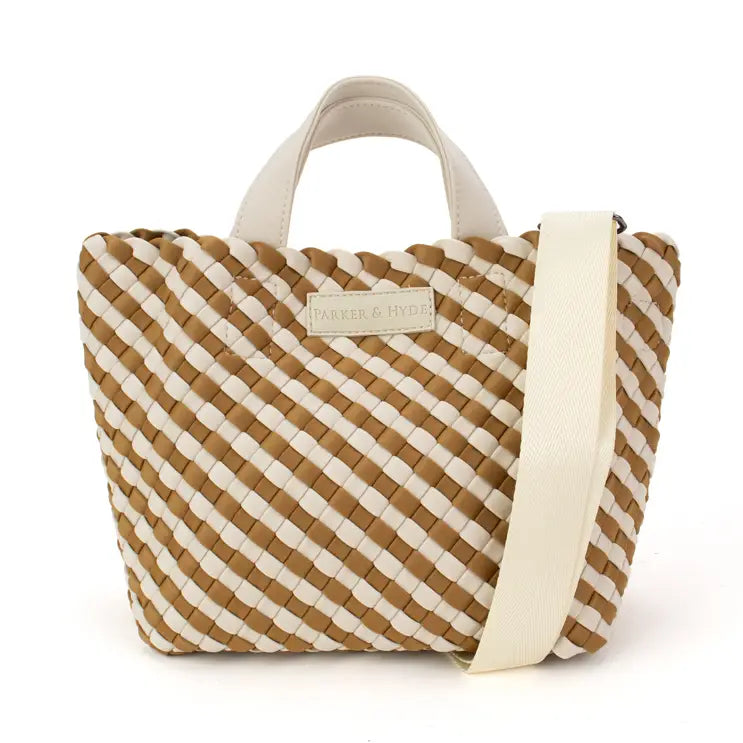 Camel Hampton Mini Woven Tote  Parker & Hyde