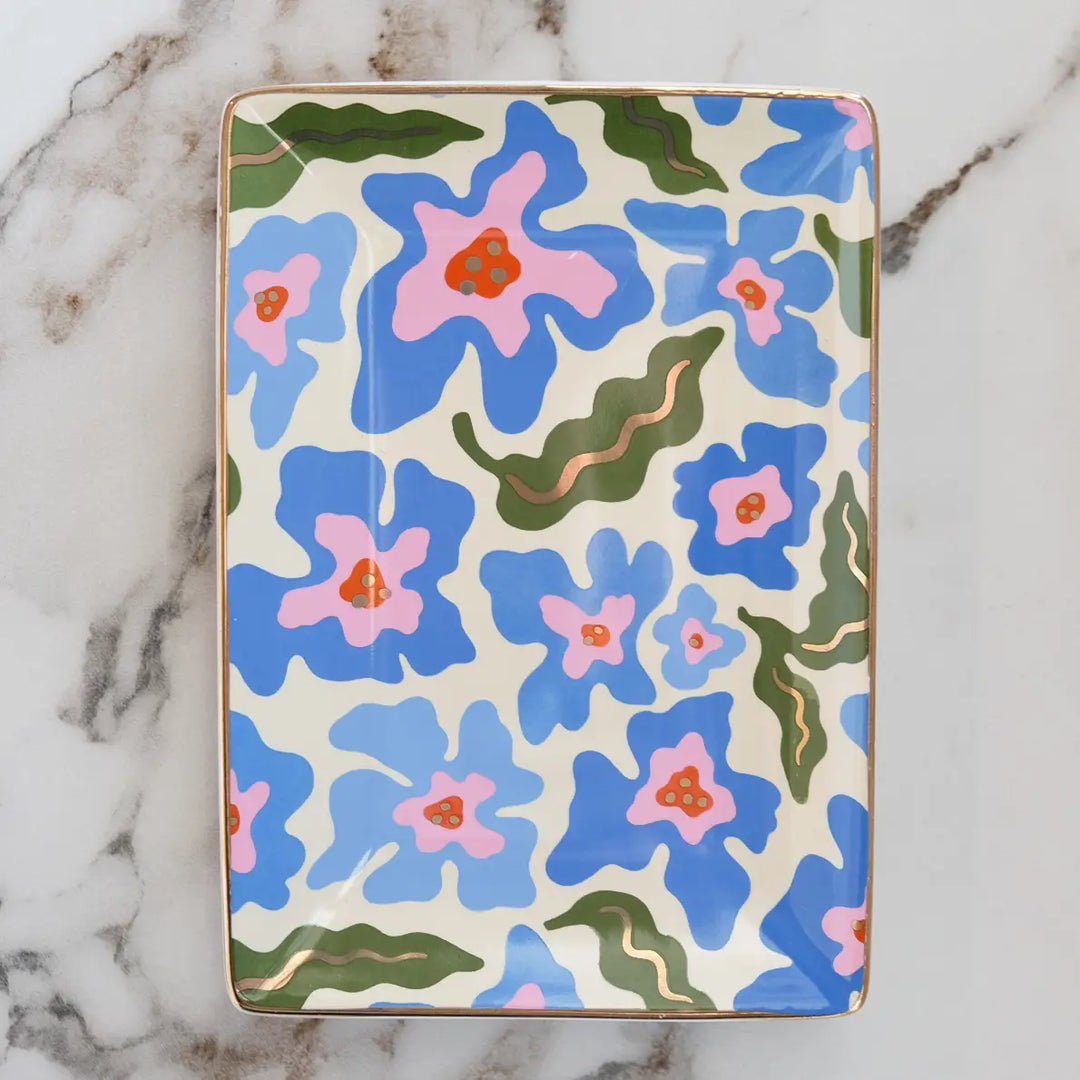 Porcelain Trinket Tray | Trippy Daisies
