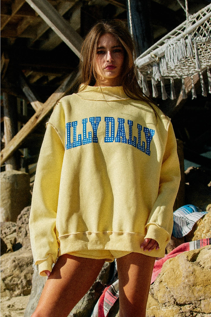 Dilly Dally Gingham Reversible Mockneck