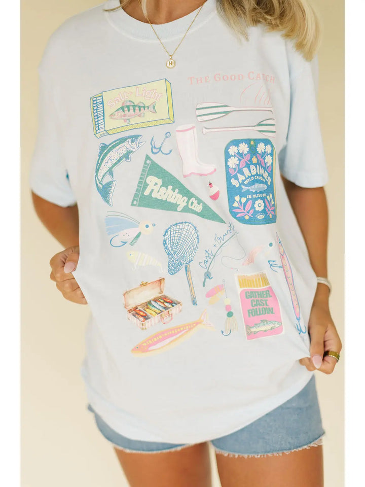 Fishing Club Match Box Collage Graphic Tee