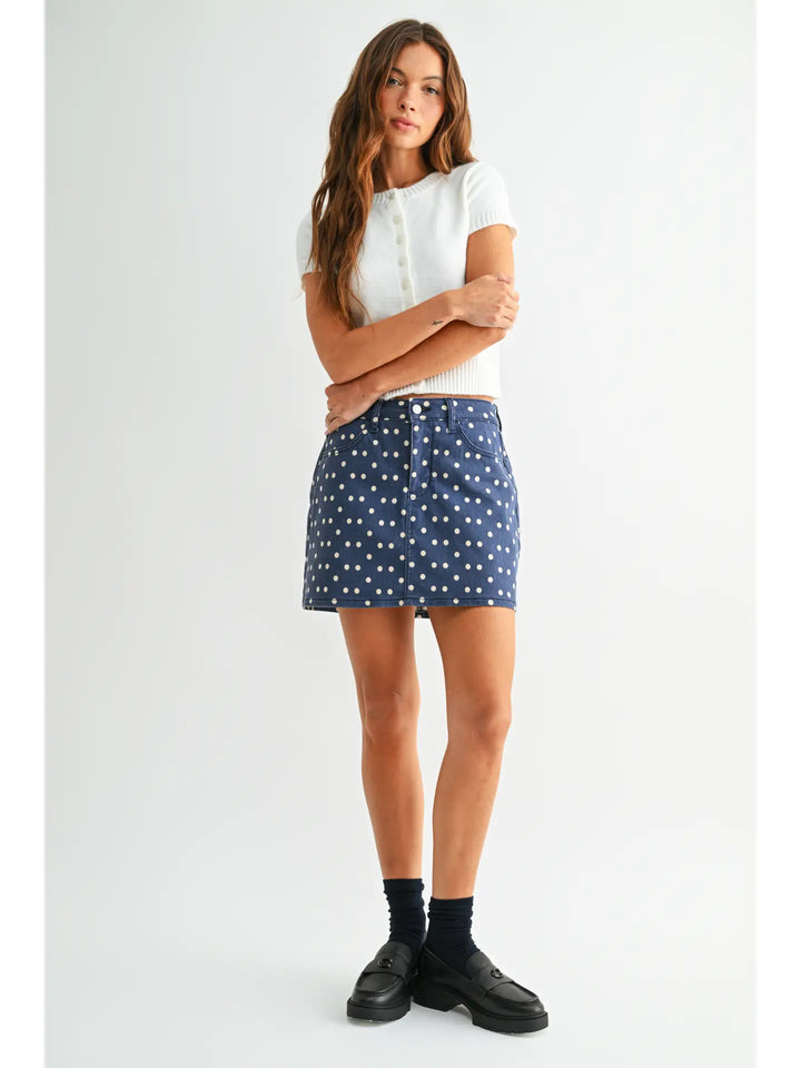 Polka Dot Longer Length Skort