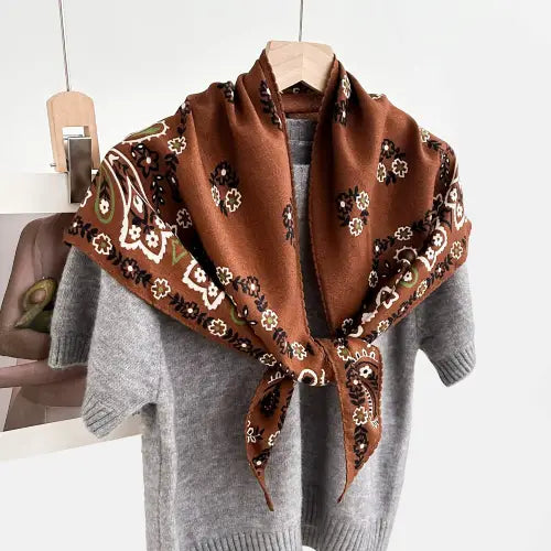 Brown Bandana Scarf / Shawl