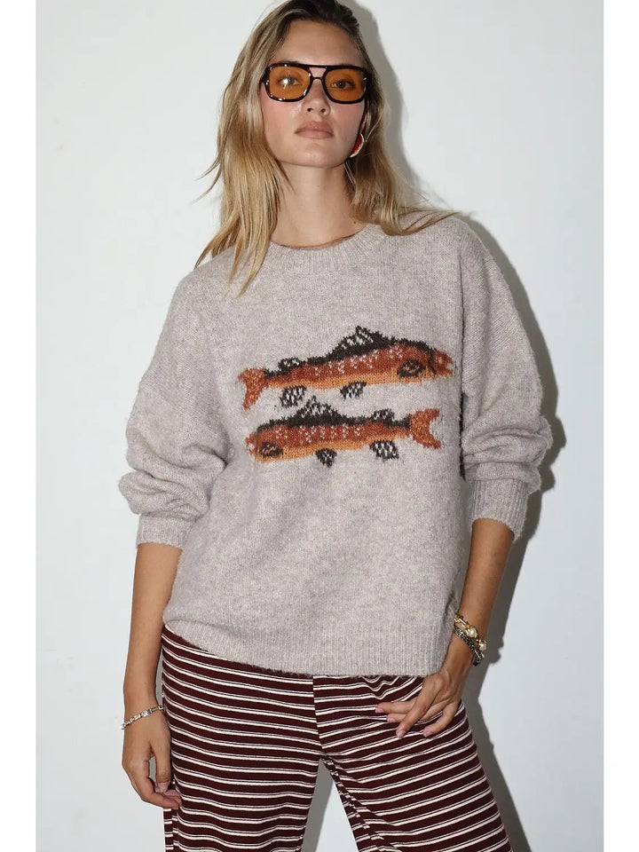 Trout Graphic Knit Sweater