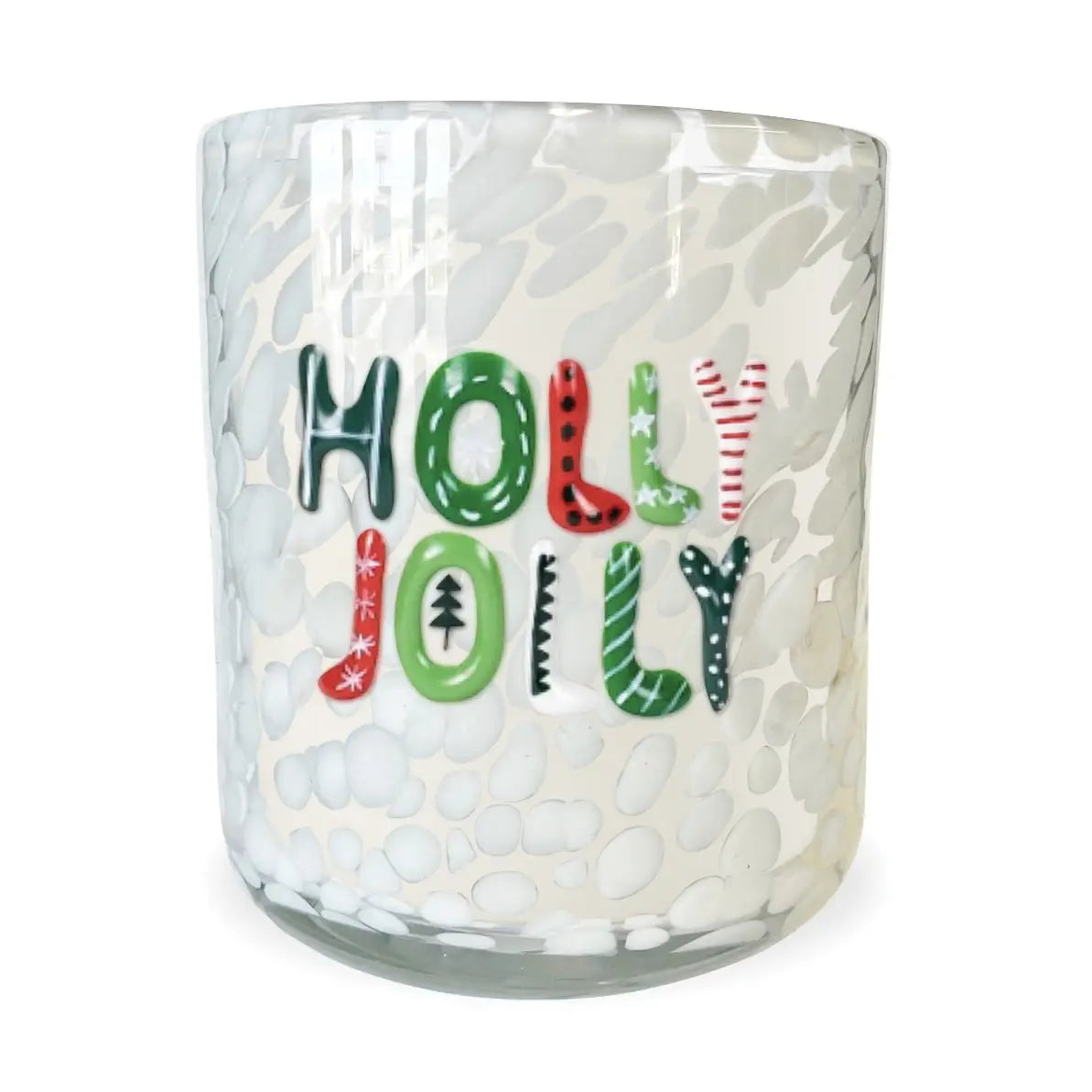 Holly Jolly Holiday Confetti Hand Painted Icon 12oz Candle