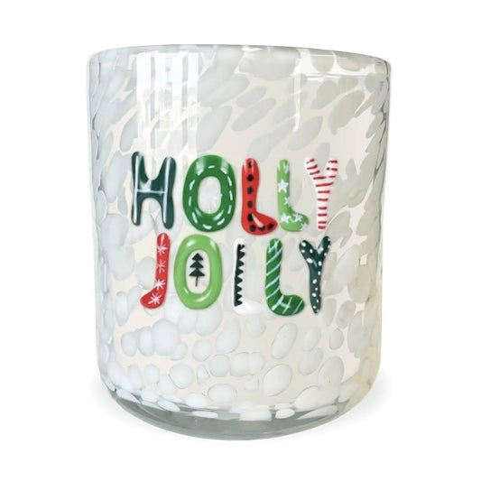 Holly Jolly Holiday Confetti Hand Painted Icon 12oz Candle