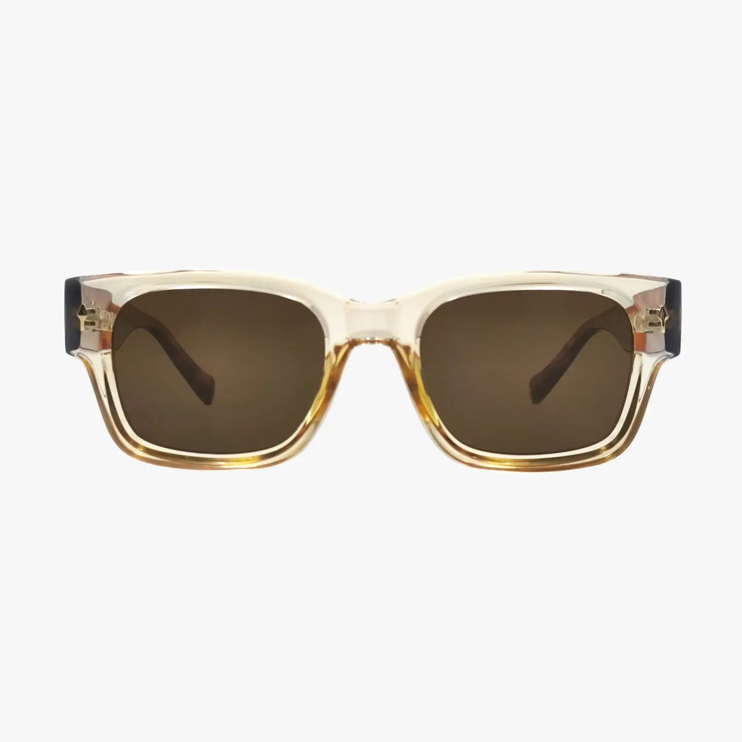 Mod Champagne Polarized Square Designer Fashion Sunglasses