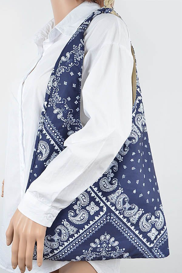 Navy Bandana Print Sling Shoulder Bag