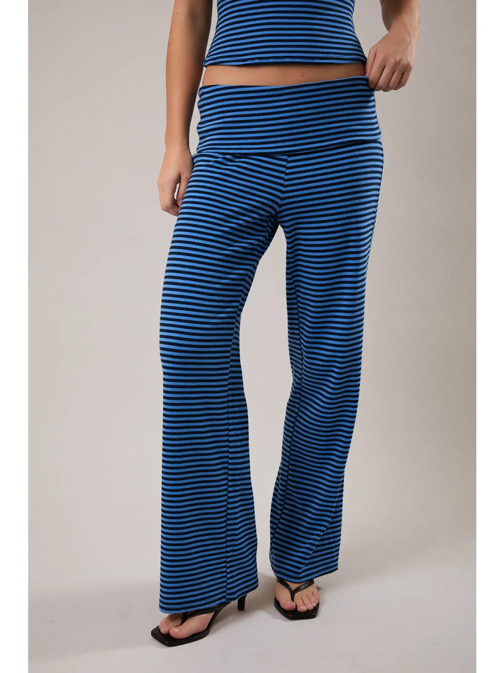 Stripe Foldover Waist Pants
