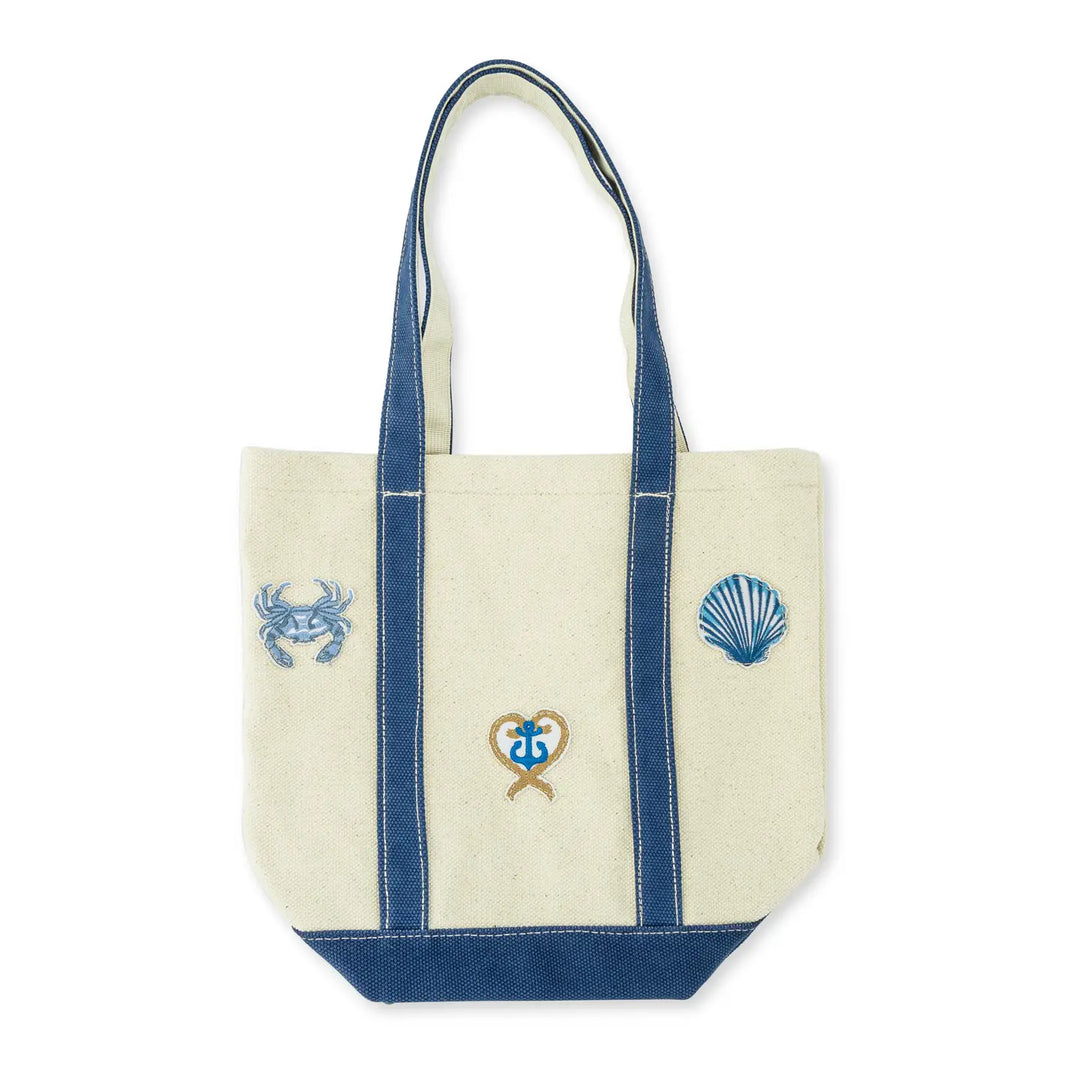 Medium Icon Patch Tote - Navy Nautical