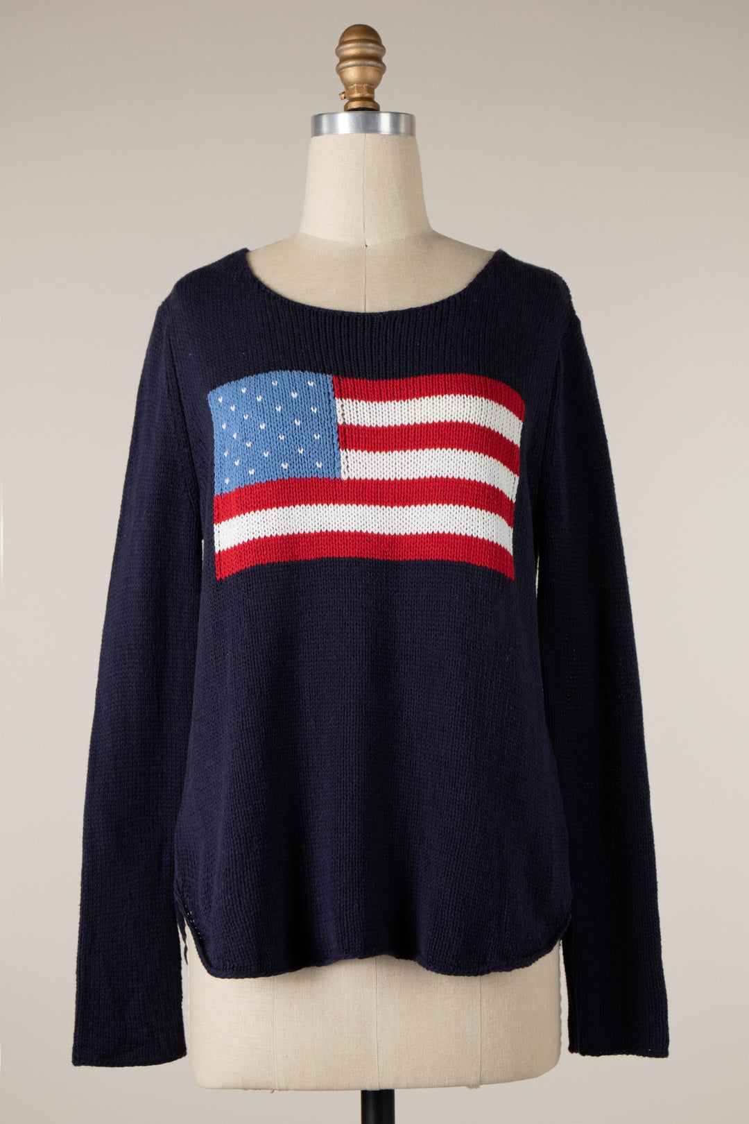 Navy Lightweight Flag Soft Sweater Top
