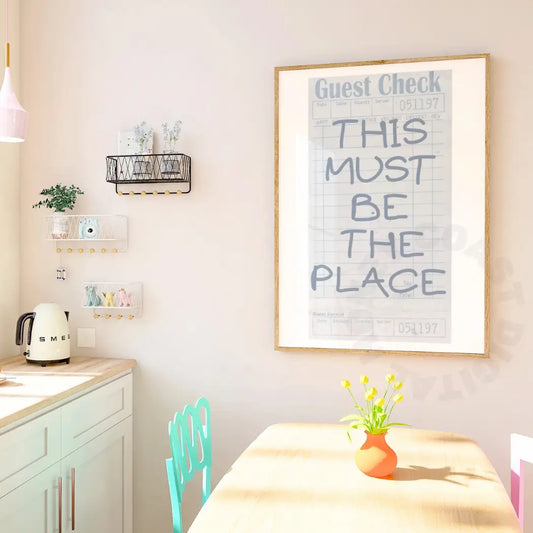 This Must Be the Place Guest Check | Coastal Cowgirl Poster, Trendy Neutral Beige Cowboy Wall Art