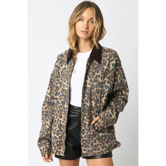 Gia Leopard Barn Jacket