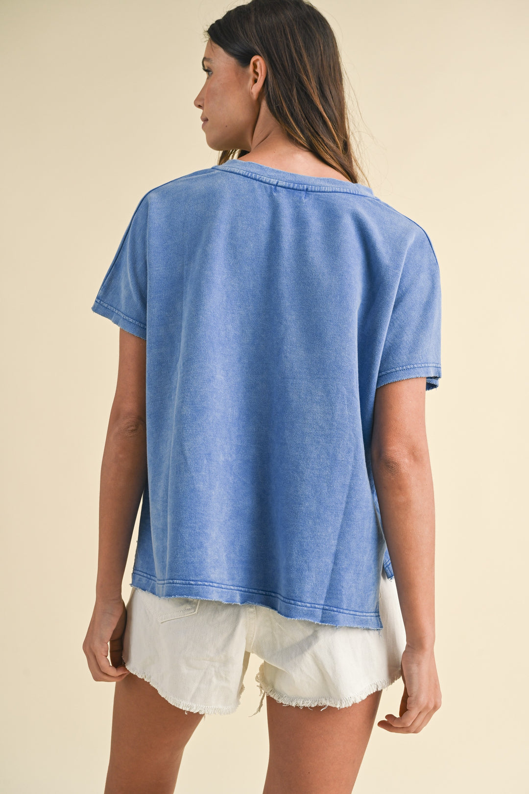 Mineral Washed USA Patched Knit Top