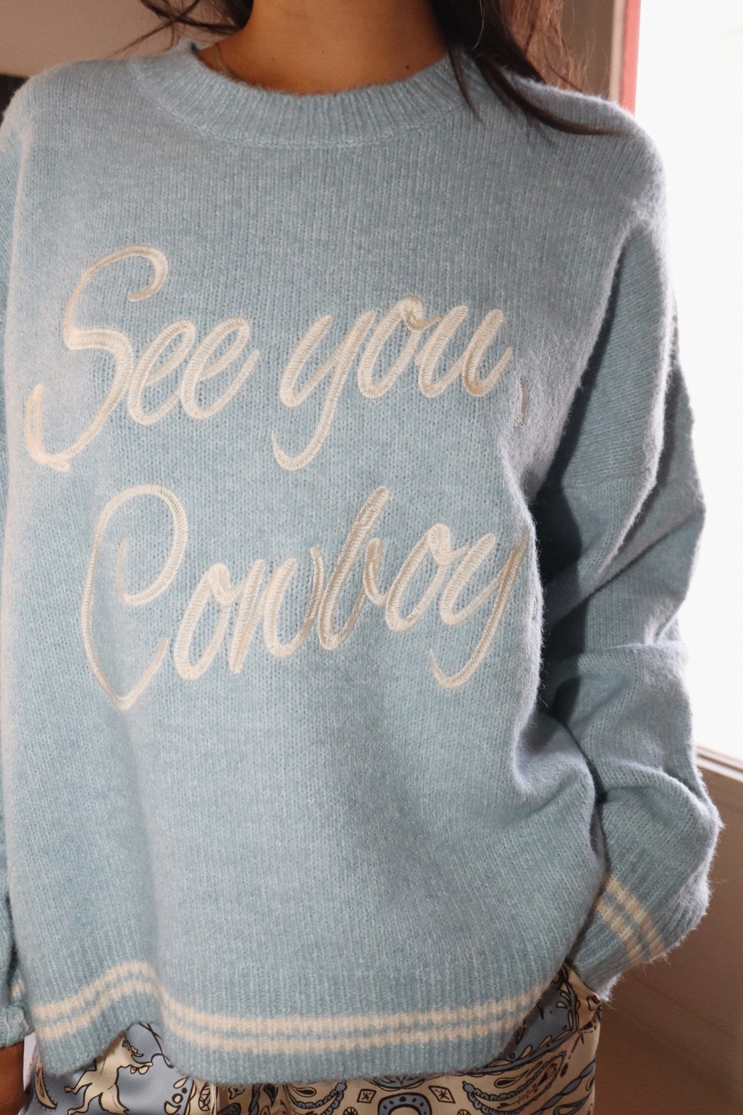 See You Cowboy Pullover Sweater