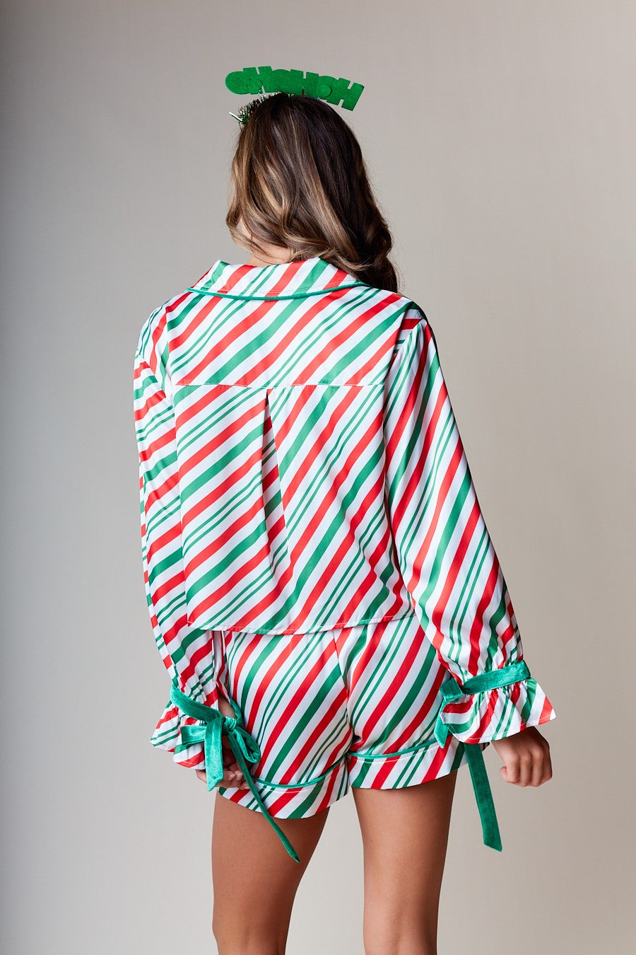 Candy Cane Striped Pajama Set.