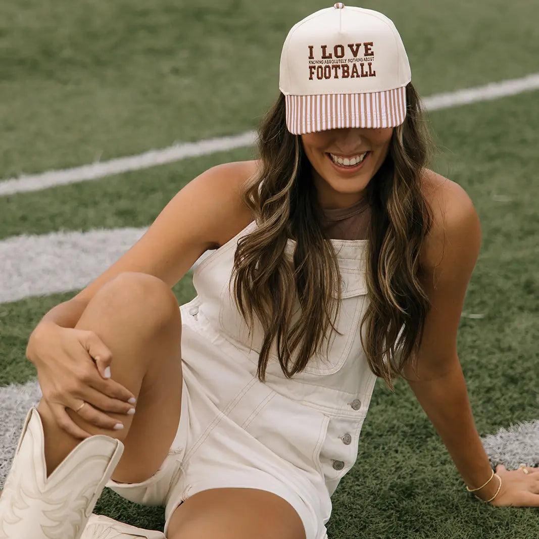 I Love Knowing Absolutely Nothing About Football Striped Hat
