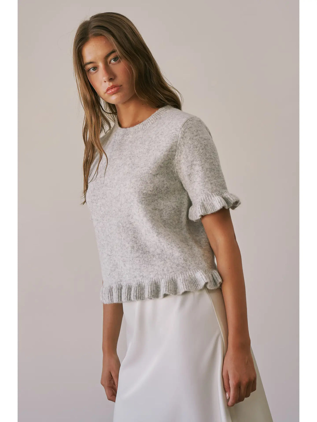 Ruffle Hem Knit Tee