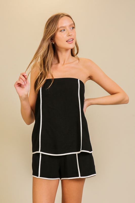 Contrast Piping Shorts