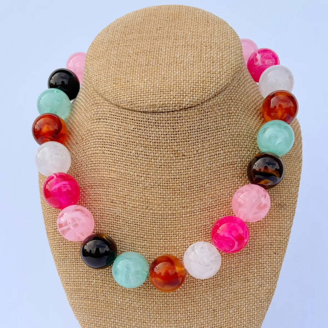 Pink Bauble Mix Necklace