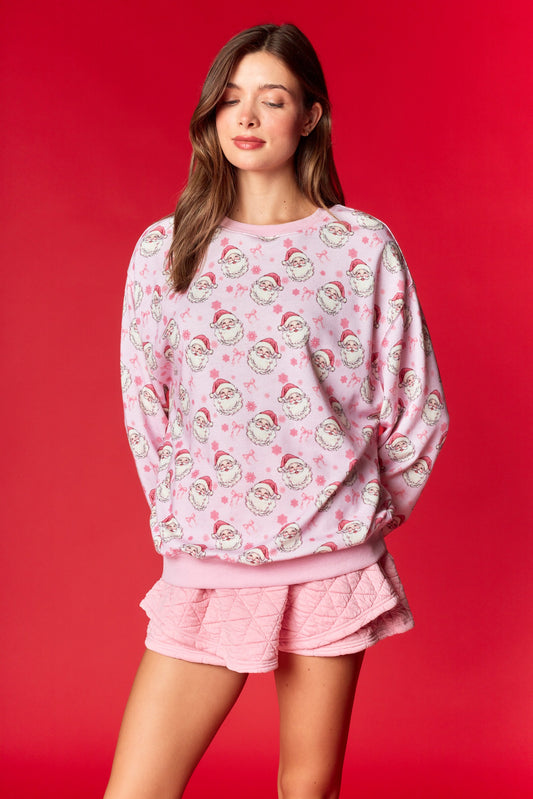 Vintage Santa French Terry Pullover