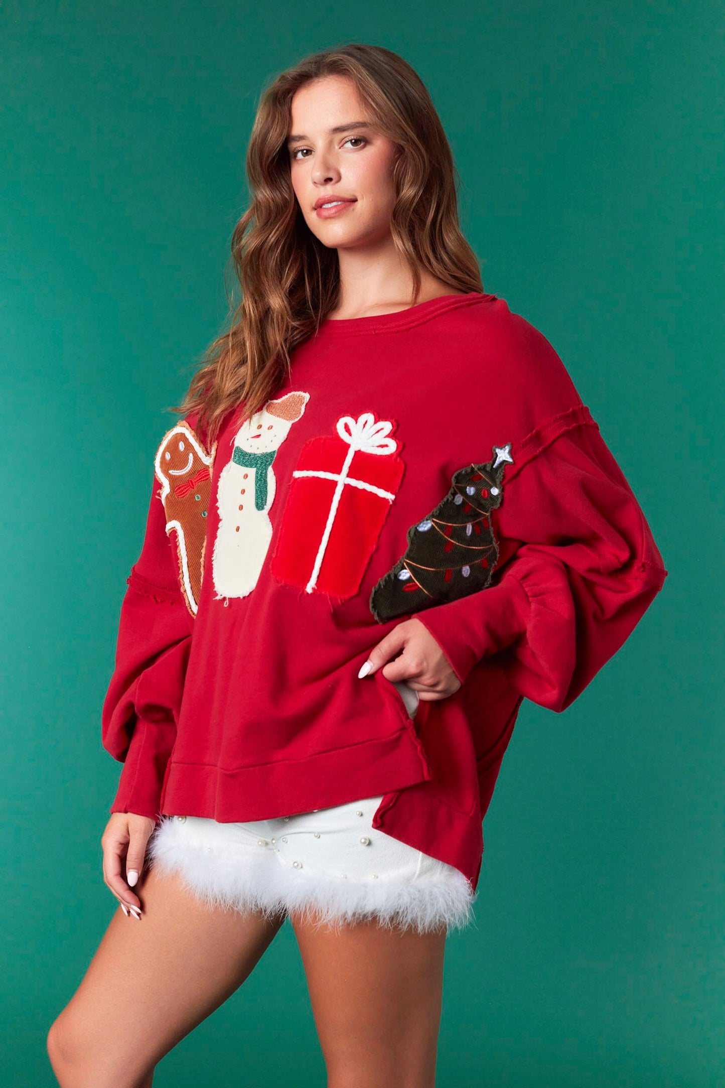 Christmas Patches Pullover