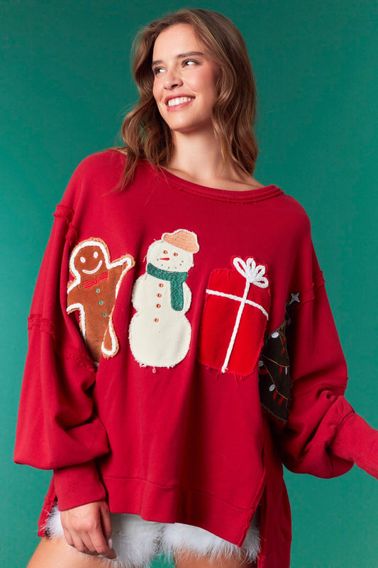 Christmas Patches Pullover