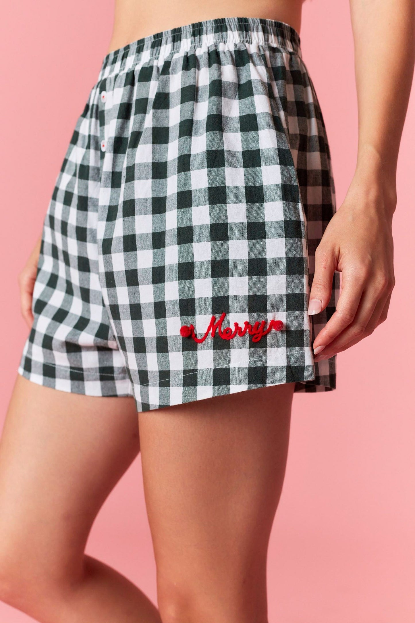 Merry Gingham Boxer Shorts