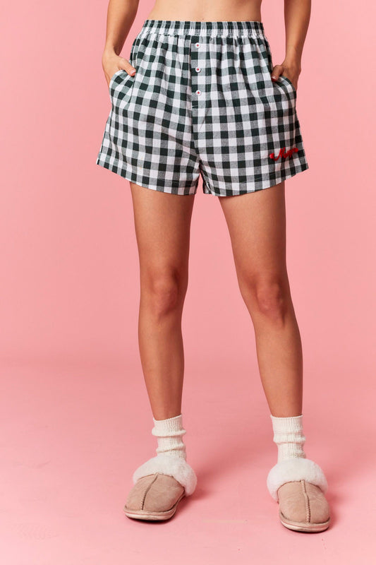 Merry Gingham Boxer Shorts