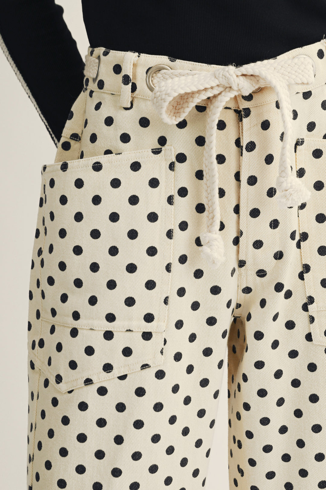 Polka Dots String Barrel Pants