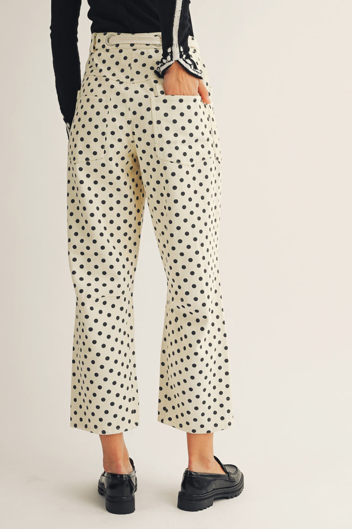 Polka Dots String Barrel Pants