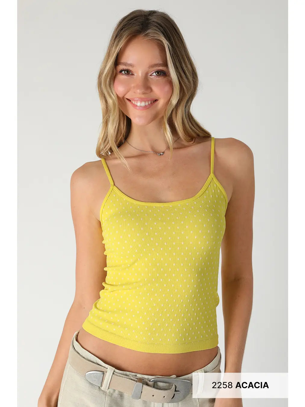 White Polka Dot Strap Cami