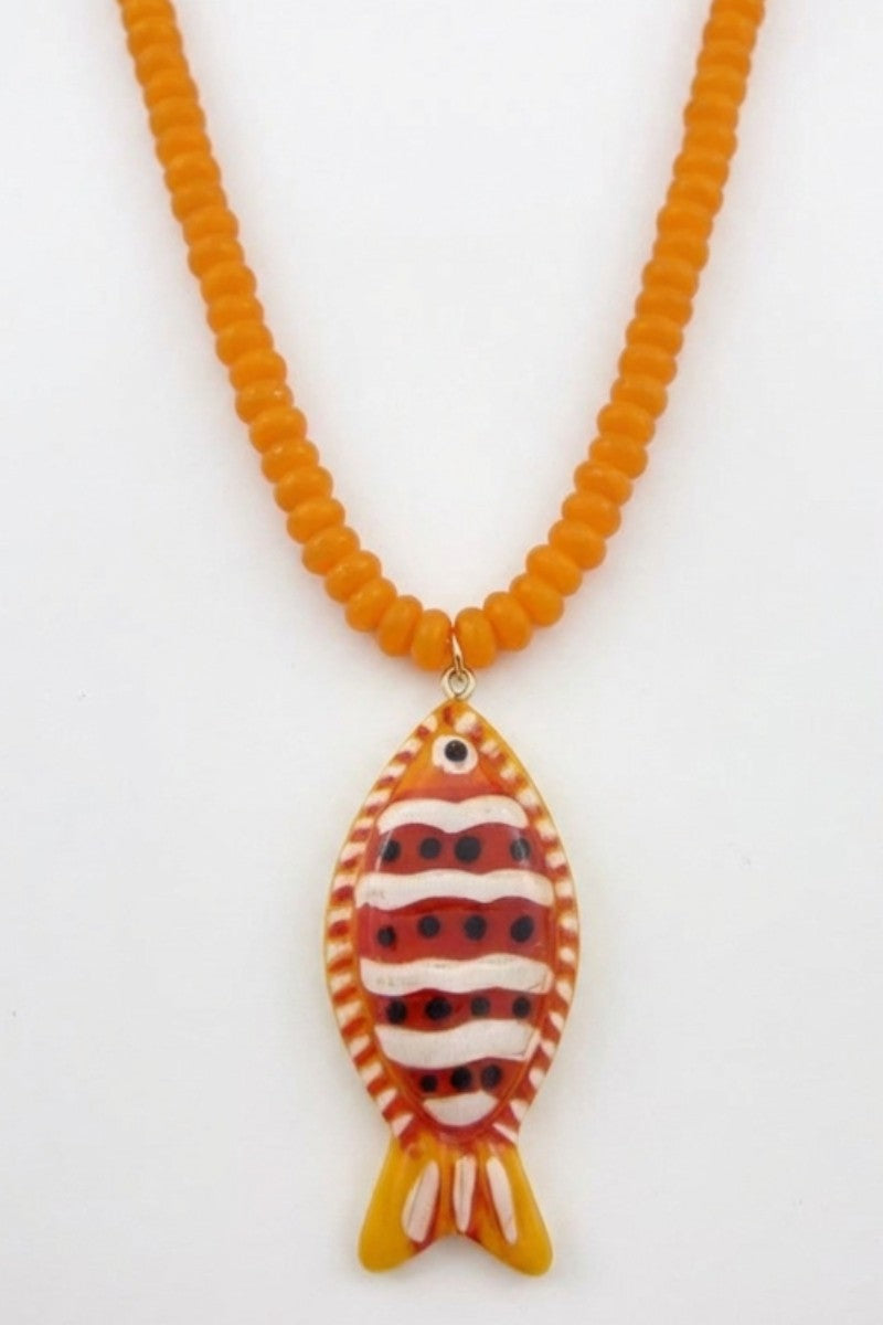 Long Beaded Fish Orange