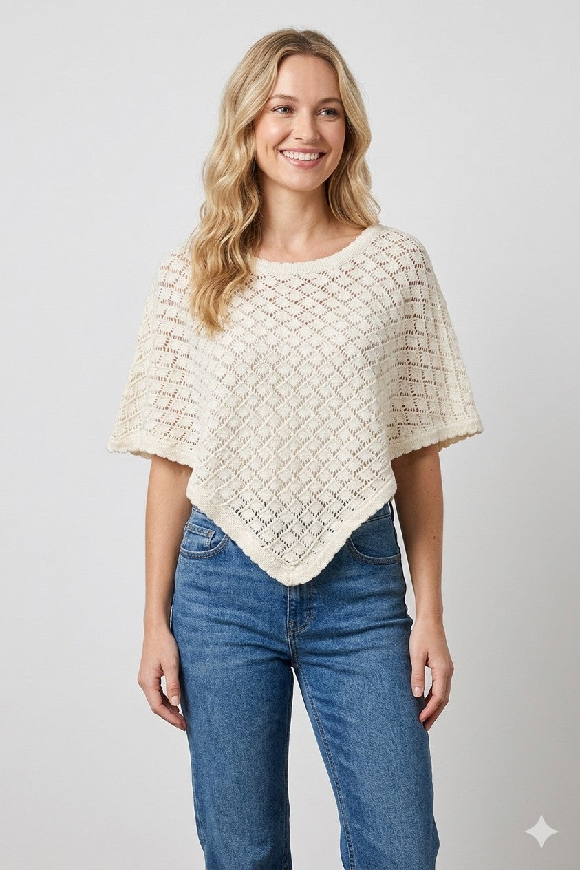 Ivory Poncho Top