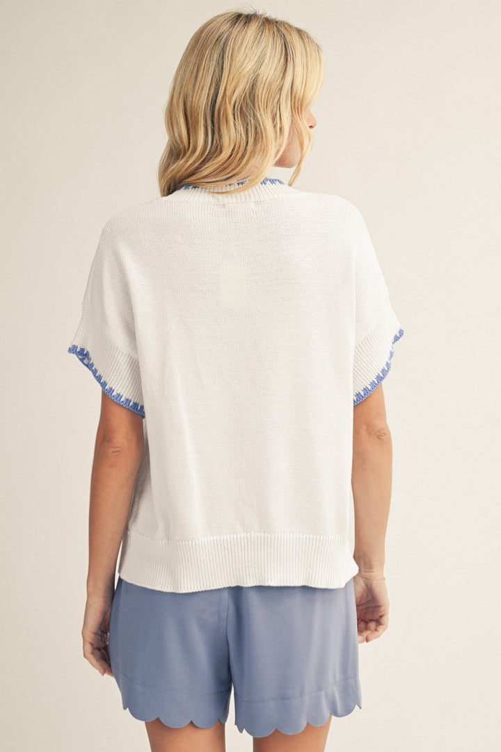 Shell Patterned Sweater Top