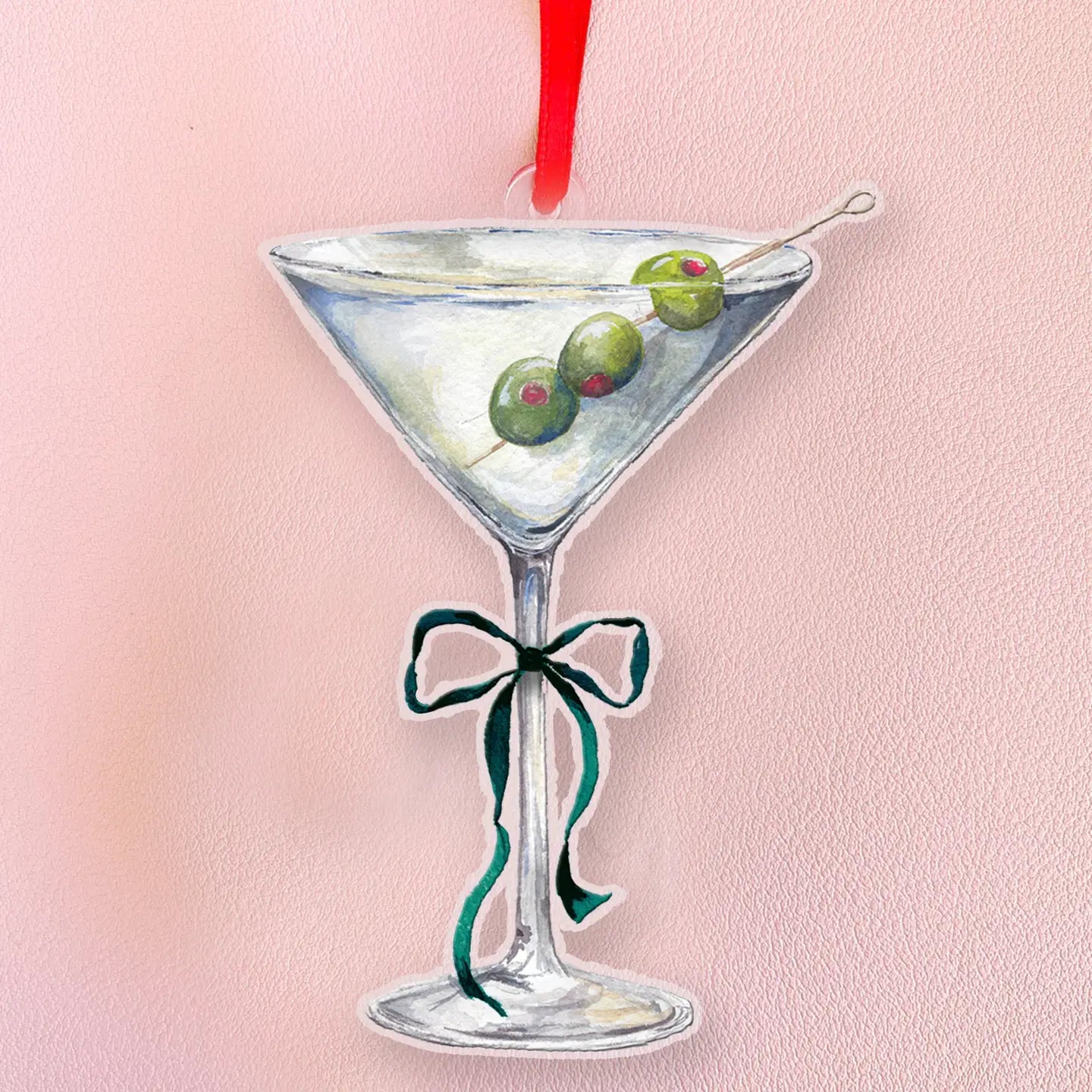 Holiday Martini Acrylic Christmas Cocktail Ornament