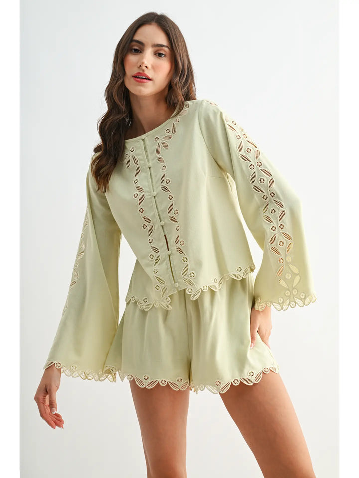 Sage Lace Top