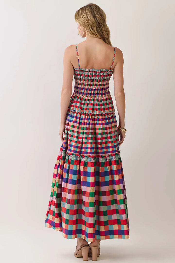 Multicolor Check Maxi Dress