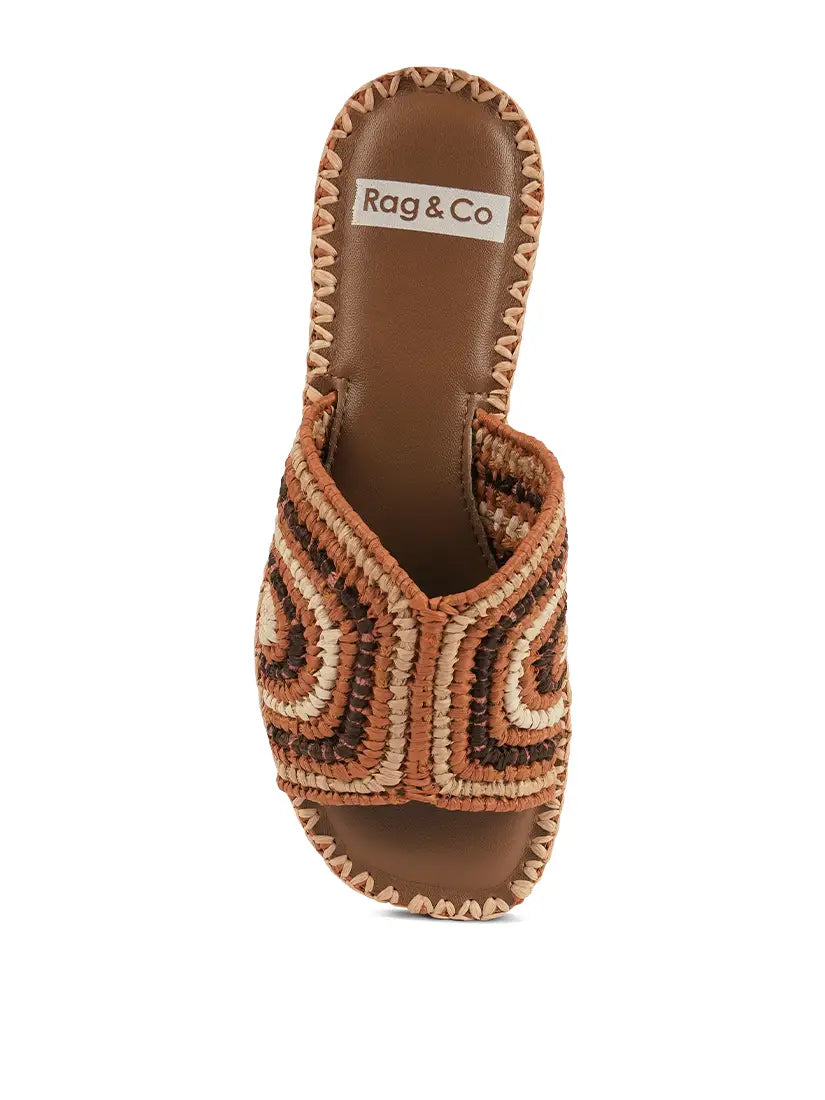Kivah Handwoven Raffia Slip-On Flats