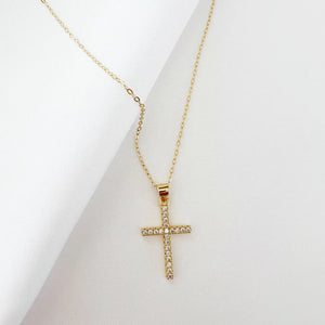 Cross Gold Filled CZ Necklace