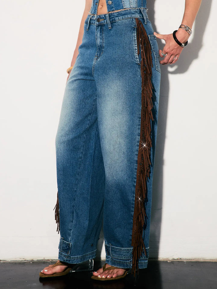 Fringe Baggy Jeans