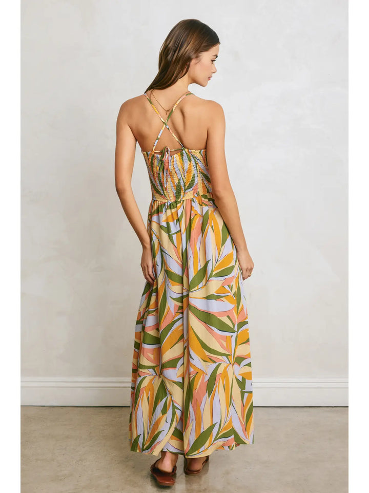 Tropical Smocked Maxi Dress
