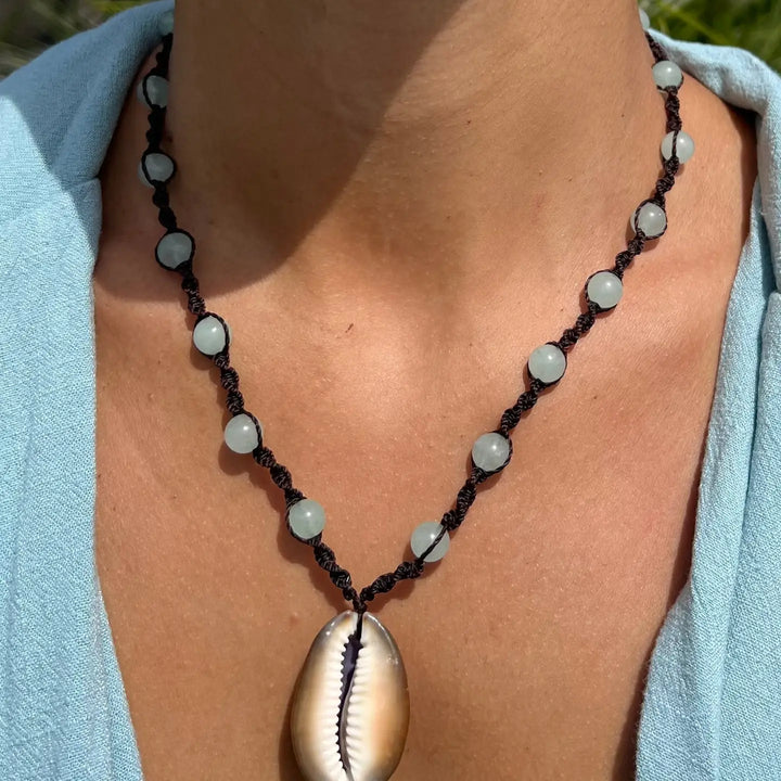 Blue Dahlia Necklace | Boho Surfer Beach Jewelry